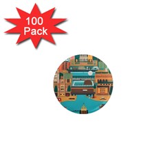 City Painting Town Urban Artwork 1  Mini Magnets (100 Pack) 