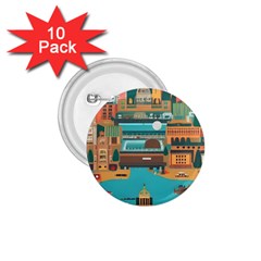 City Painting Town Urban Artwork 1 75  Buttons (10 Pack)