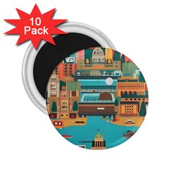 City Painting Town Urban Artwork 2 25  Magnets (10 Pack) 