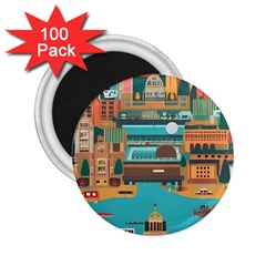 City Painting Town Urban Artwork 2 25  Magnets (100 Pack) 