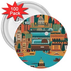 City Painting Town Urban Artwork 3  Buttons (100 Pack) 