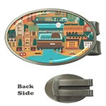 City Painting Town Urban Artwork Money Clips (Oval)  Front