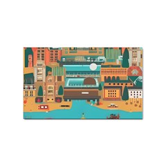 City Painting Town Urban Artwork Sticker (rectangular)