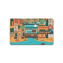 City Painting Town Urban Artwork Magnet (name Card)