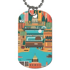 City Painting Town Urban Artwork Dog Tag (one Side)