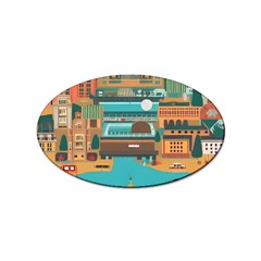 City Painting Town Urban Artwork Sticker Oval (100 Pack)