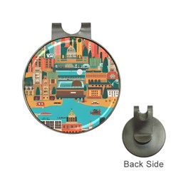 City Painting Town Urban Artwork Hat Clips With Golf Markers by Maspions