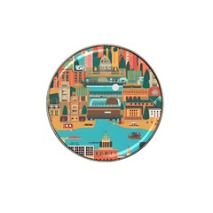 City Painting Town Urban Artwork Hat Clip Ball Marker (4 Pack) by Maspions