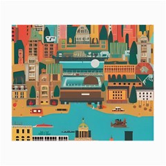 City Painting Town Urban Artwork Small Glasses Cloth by Maspions