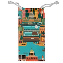 City Painting Town Urban Artwork Jewelry Bag