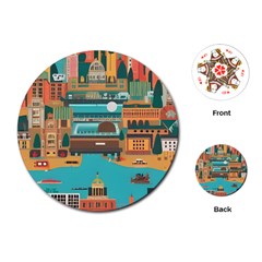 City Painting Town Urban Artwork Playing Cards Single Design (round)