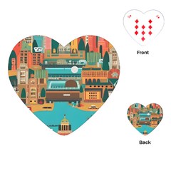 City Painting Town Urban Artwork Playing Cards Single Design (heart) by Maspions