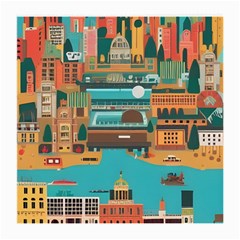 City Painting Town Urban Artwork Medium Glasses Cloth