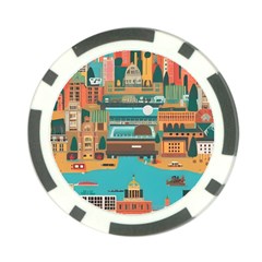 City Painting Town Urban Artwork Poker Chip Card Guard