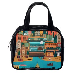 City Painting Town Urban Artwork Classic Handbag (one Side)