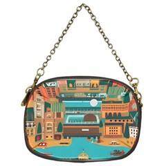 City Painting Town Urban Artwork Chain Purse (two Sides)