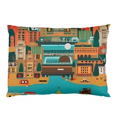 City Painting Town Urban Artwork Pillow Case