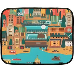 City Painting Town Urban Artwork Fleece Blanket (mini)