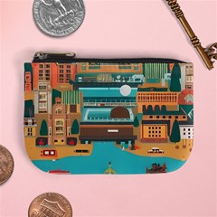 City Painting Town Urban Artwork Mini Coin Purse