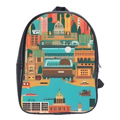 City Painting Town Urban Artwork School Bag (large)