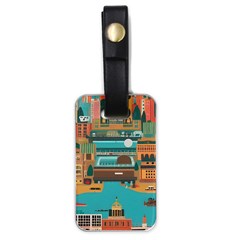 City Painting Town Urban Artwork Luggage Tag (one Side)