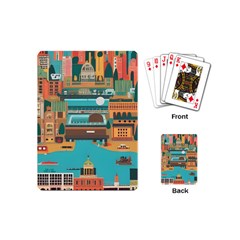 City Painting Town Urban Artwork Playing Cards Single Design (mini)