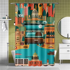 City Painting Town Urban Artwork Shower Curtain 48  X 72  (small)  by Maspions