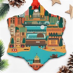 City Painting Town Urban Artwork Ornament (snowflake) by Maspions