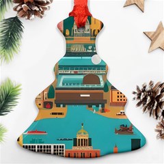 City Painting Town Urban Artwork Christmas Tree Ornament (two Sides) by Maspions