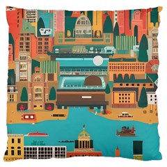 City Painting Town Urban Artwork Large Cushion Case (one Side)