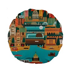 City Painting Town Urban Artwork Standard 15  Premium Round Cushions by Maspions