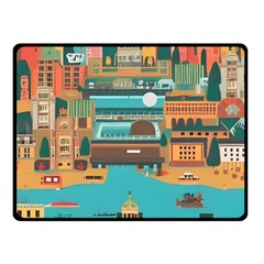 City Painting Town Urban Artwork Two Sides Fleece Blanket (small)