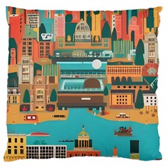 City Painting Town Urban Artwork Standard Premium Plush Fleece Cushion Case (two Sides) by Maspions