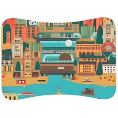 City Painting Town Urban Artwork Velour Seat Head Rest Cushion