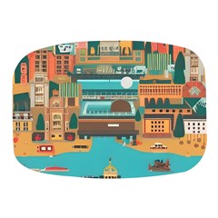 City Painting Town Urban Artwork Mini Square Pill Box by Maspions