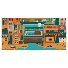 City Painting Town Urban Artwork Banner And Sign 8  X 4  by Maspions