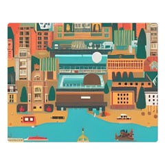 City Painting Town Urban Artwork Premium Plush Fleece Blanket (large) by Maspions