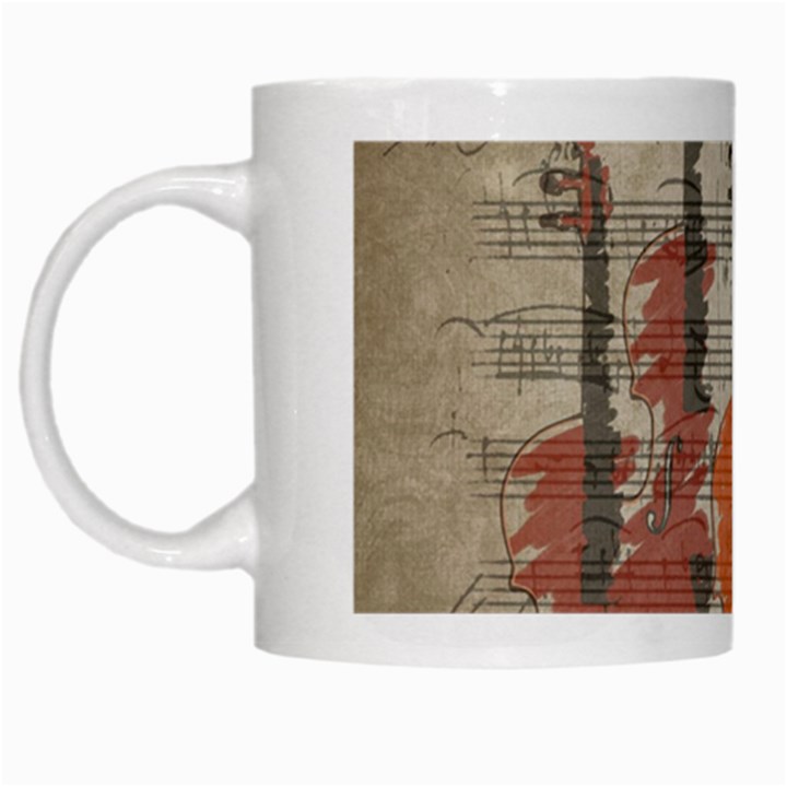 Music Notes Score Song Melody Classic Classical Vintage Violin Viola Cello Bass White Mug