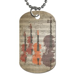 Music Notes Score Song Melody Classic Classical Vintage Violin Viola Cello Bass Dog Tag (two Sides)