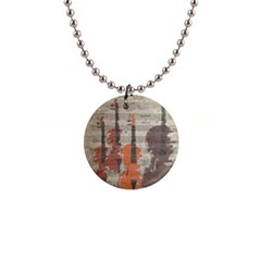 Music Notes Score Song Melody Classic Classical Vintage Violin Viola Cello Bass 1  Button Necklace