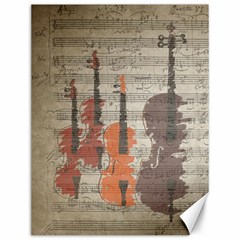 Music Notes Score Song Melody Classic Classical Vintage Violin Viola Cello Bass Canvas 12  X 16  by Maspions