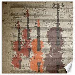 Music Notes Score Song Melody Classic Classical Vintage Violin Viola Cello Bass Canvas 16  X 16 