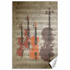 Music Notes Score Song Melody Classic Classical Vintage Violin Viola Cello Bass Canvas 24  X 36  by Maspions