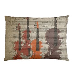 Music Notes Score Song Melody Classic Classical Vintage Violin Viola Cello Bass Pillow Case by Maspions