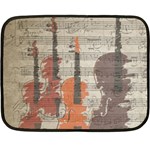 Music Notes Score Song Melody Classic Classical Vintage Violin Viola Cello Bass Two Sides Fleece Blanket (Mini) 35 x27  Blanket Front