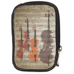 Music Notes Score Song Melody Classic Classical Vintage Violin Viola Cello Bass Compact Camera Leather Case