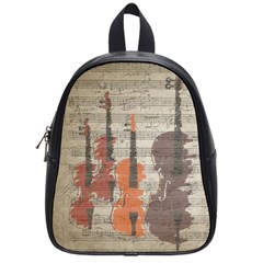 Music Notes Score Song Melody Classic Classical Vintage Violin Viola Cello Bass School Bag (small) by Maspions