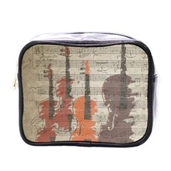 Music Notes Score Song Melody Classic Classical Vintage Violin Viola Cello Bass Mini Toiletries Bag (one Side) by Maspions