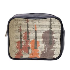 Music Notes Score Song Melody Classic Classical Vintage Violin Viola Cello Bass Mini Toiletries Bag (two Sides)