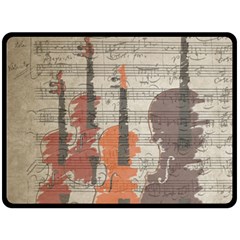 Music Notes Score Song Melody Classic Classical Vintage Violin Viola Cello Bass Fleece Blanket (large) by Maspions